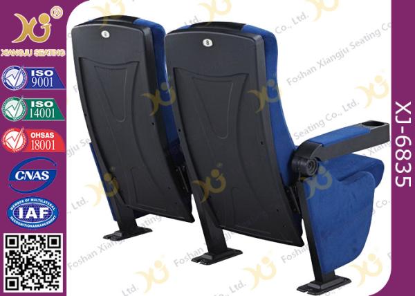 High Back Heavy Spring Fixed Theatre Seating Chairs With Plastic Cup Holder