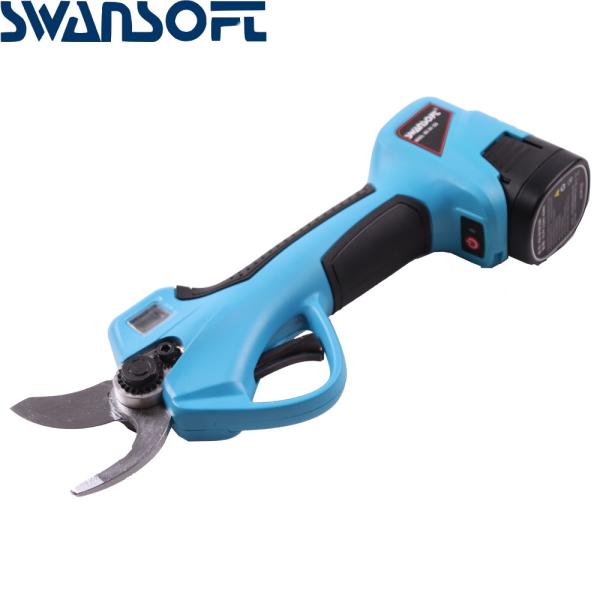 Swansoft LED Display of 16.8V cordless electric pruning shear garden pruner 3.2CM electric pruning scissors