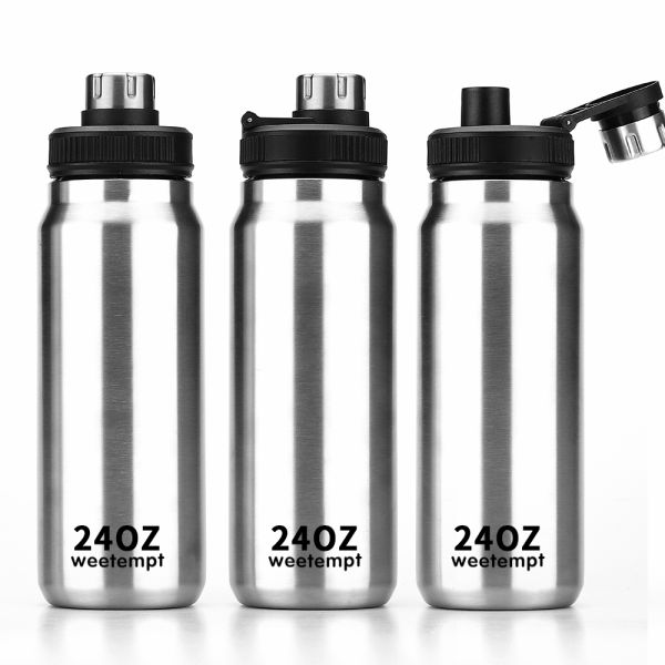 18oz/32oz/40oz Sport Water Bottle Double Wall Stainless Steel Insulated Drink Bottle Flip Lid With Handle