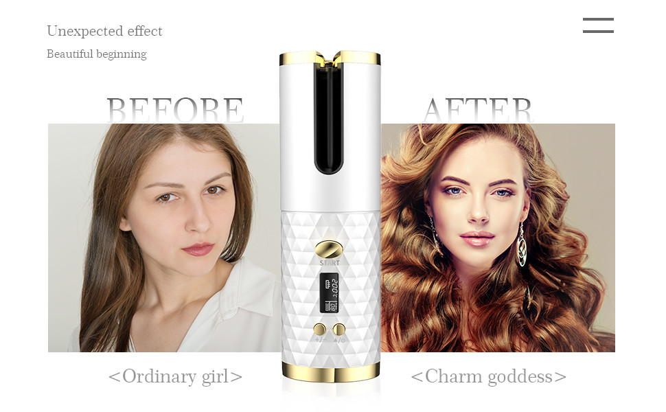 Беспроводной керамический автоматический вращая керамический Curler волос перезаряжаемые 50HZ/60HZ