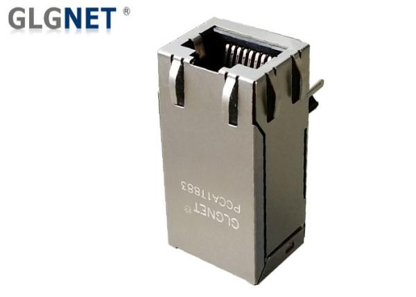 Integrated Magnetic RJ45 Single Port Tab Up Right Angle 30 U Gold Plating