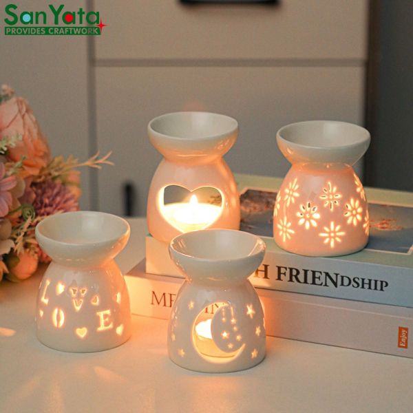 OEM/ODM Custom Wax Melt Warmer Melter Oil Burner Ceramic Candle Holder Incense Aroma Diffuser Home Decor Wholesale Factory Price