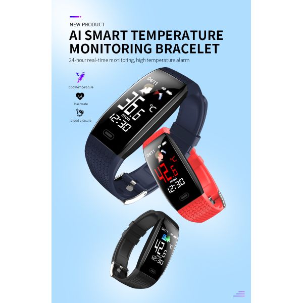 Pulsera elegante de la pantalla táctil de la prenda impermeable IP67 del reloj de Rate Blood Pressure Oxygen Ladies del corazón T15