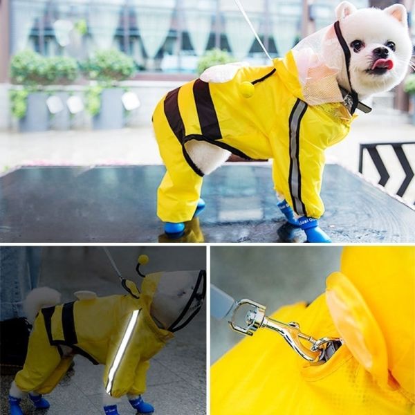 Tear-resistant Waterproof Dog Raincoat Quick-drying Stormproof Fluorescent Color