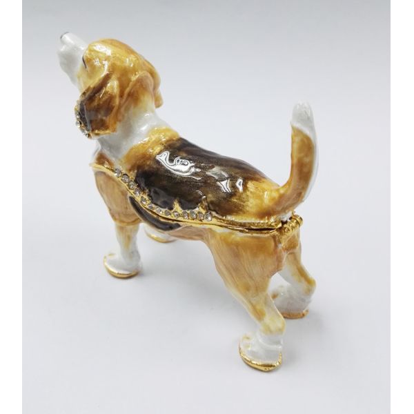 Handmade dog shape animal print jewelry box for Jewelry dog trinket boxes