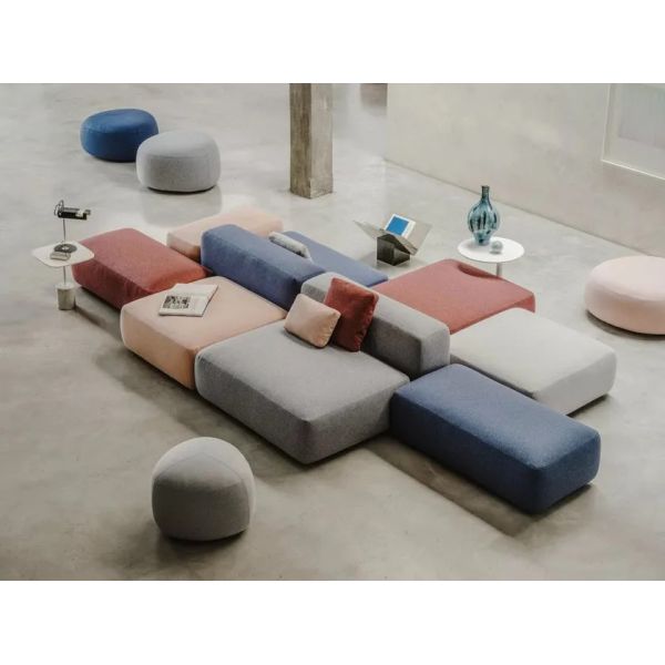 Customized Modular Plus Fabric Sofa With Removable Cover For Hotel Lounge