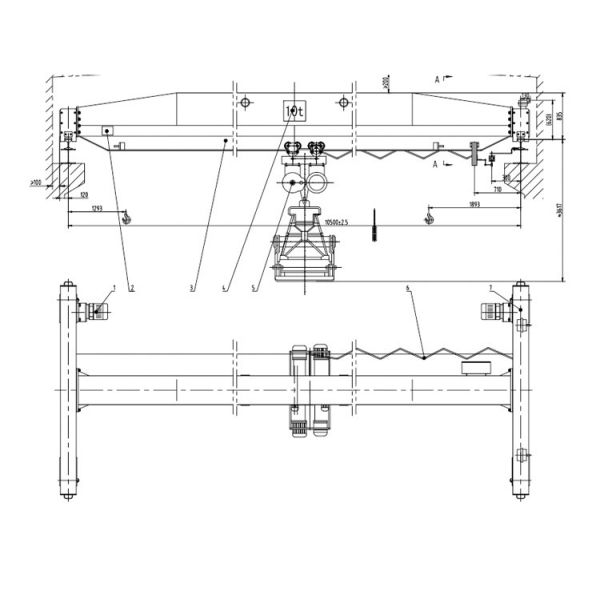 LDZ Type Garbage Handling Single Girder Overhead Crane with 1-20ton Lifting Capacity and Ground Control+Remote Control for A3-A4 Work Duty