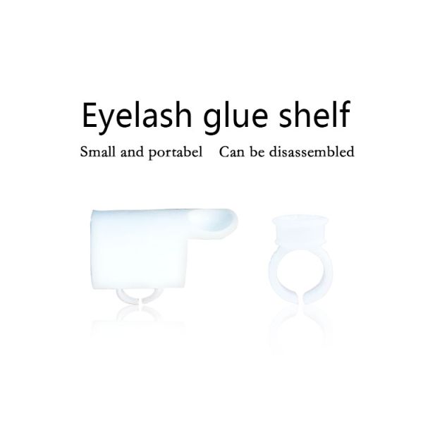 Eyelash Makeup Tattoo Plastic Cup Glue Ink Extension Holder Finger Ring For Grafting Eyelash Ring