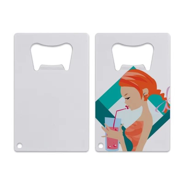 Ouvre-bouteilles en métal sur mesure Sublimation Blanc Brossé en métal en acier inoxydable Ouvre-bouteille de bière Souvenirs avec votre logo