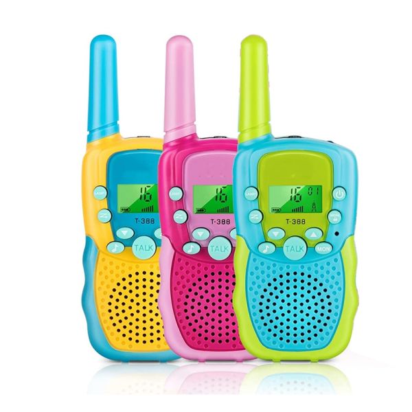 Pocket Radio Toy for Kids Long Range Transceiver Rechargeable 22 Channels Cartoon Design