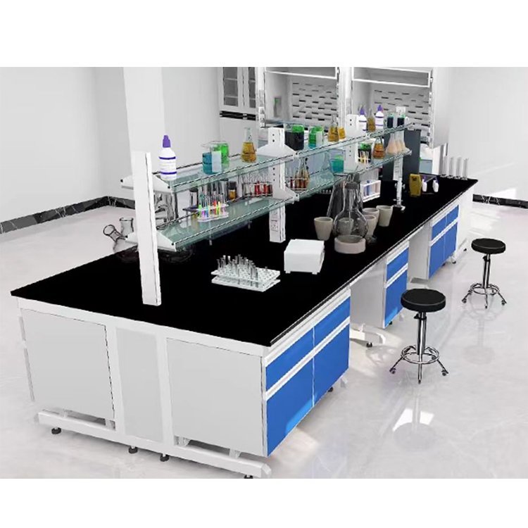 Customized Laboratory Accessories Aluminum Glass Lab Reagent Rack Heavy Duty With Power Sockets Setup