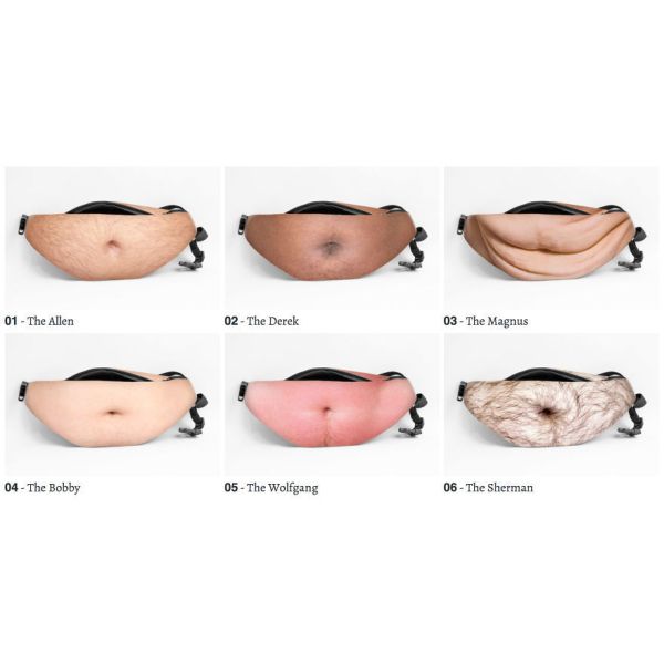 Customized Pattern Novelty Fun Men Women  PU Dad Bag Dad Bod Waist Bags Beer Fat Hairy Belly Fanny Pack