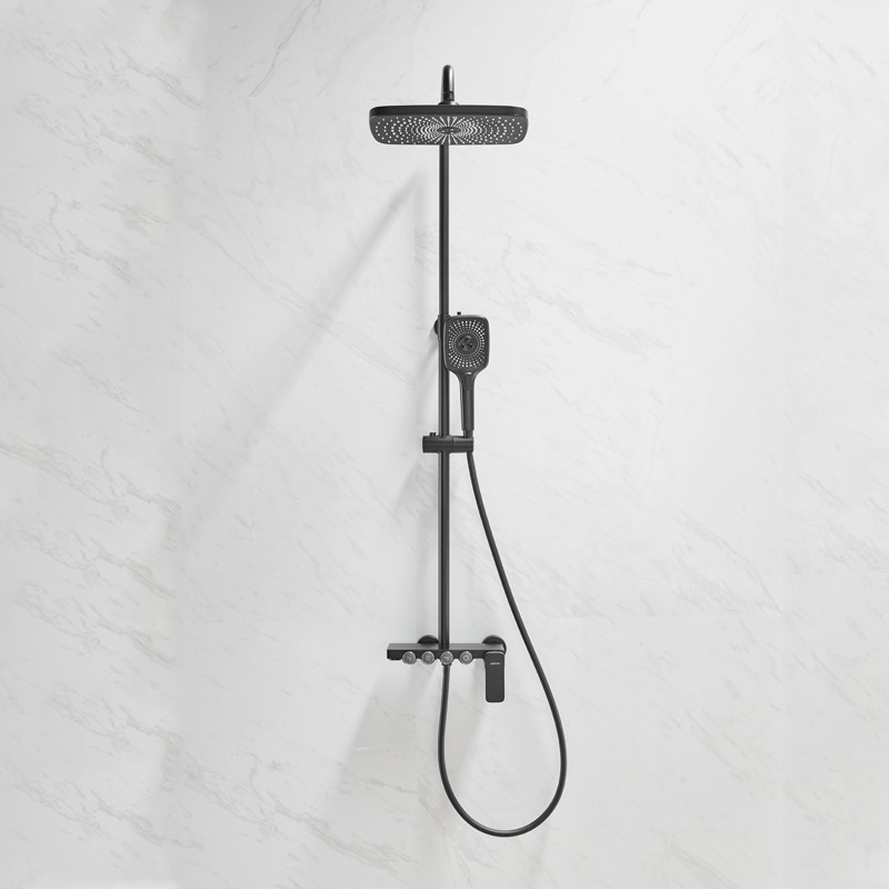 Матовый черный смеситель для ручного душа в ванной, комплект настенного крепления, полный набор