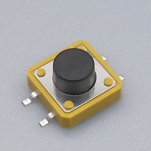 12mm 4 Pin Tactile Switch Surface Mount Terminal With White Plastic Cover