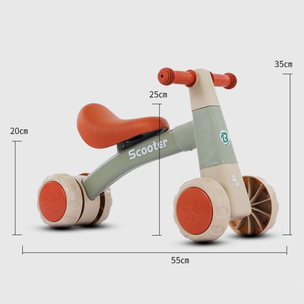 Car Style Toddler Balance Bike for Boys Girls 12 Inch Non Pedal Bicycle Learning Toy