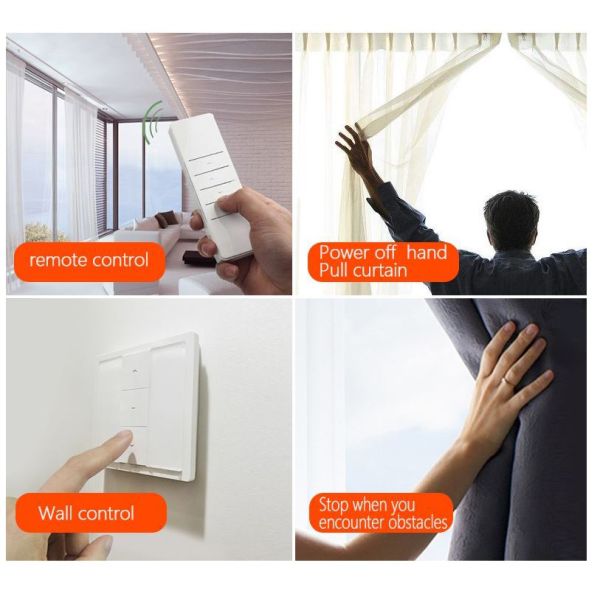 33dB Smart Curtain Motor White Motorized Electric Curtain TUYA Home Smart Device