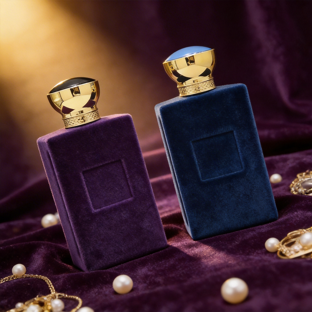 Anding Manufacturer Bulk Customizable Crimp Round Cap Velvet Refill Mist Quality 100 ml Rectangle Glass Empty Perfume Bottle