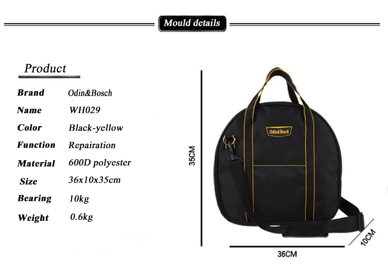 Hot Sale Polyester Waterproof Durable Wire Tool Pouch Hvac Tools Bags Lineman Tool Bag Complete