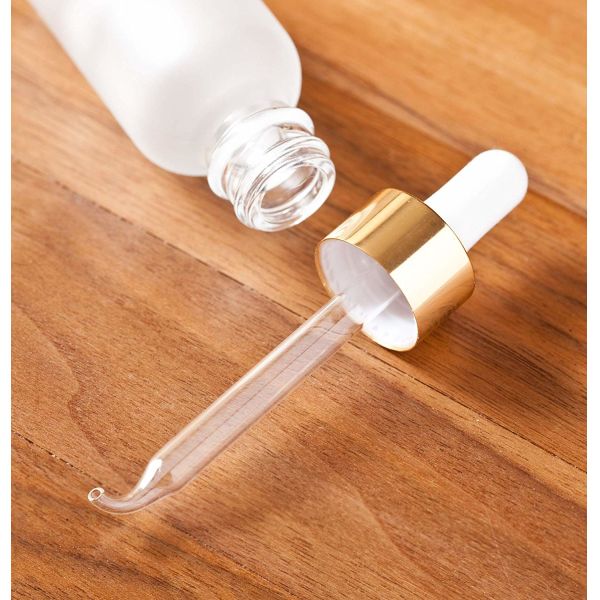 Бутылки Рефиллабле эфирного масла стеклянные с металлом золота и капельницей стекла