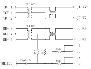 KLU1T041C-43 LF, интерфейс PHY с RJ45 ПК панели касания magnetics LPJ0014ABNL