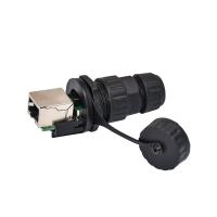 Adaptador 4 de Toolless rj45 conector impermeável fêmea masculino do prolongamento da rede da tomada do ângulo reto de 8 pinos