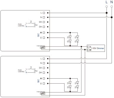 25W CC 350mA to 700mA PUSH and DALI2 compact led driver with 5 years warranty