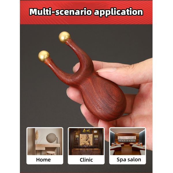 Body Healthcare Massage Function Brass Sandalwood Manual Acupressure Reflexology Massage Guasha Tool For Eye Nose Ear Care