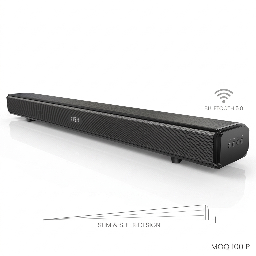 Slim 100W 2.1CH Soundbar with Built-in Subwoofer, DSP Audio, Bluetooth & Remote