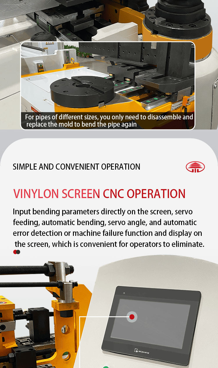 CNC Pneumatic 3D Hydraulic Square Copper Fully Automatic Pipe Bending Machine