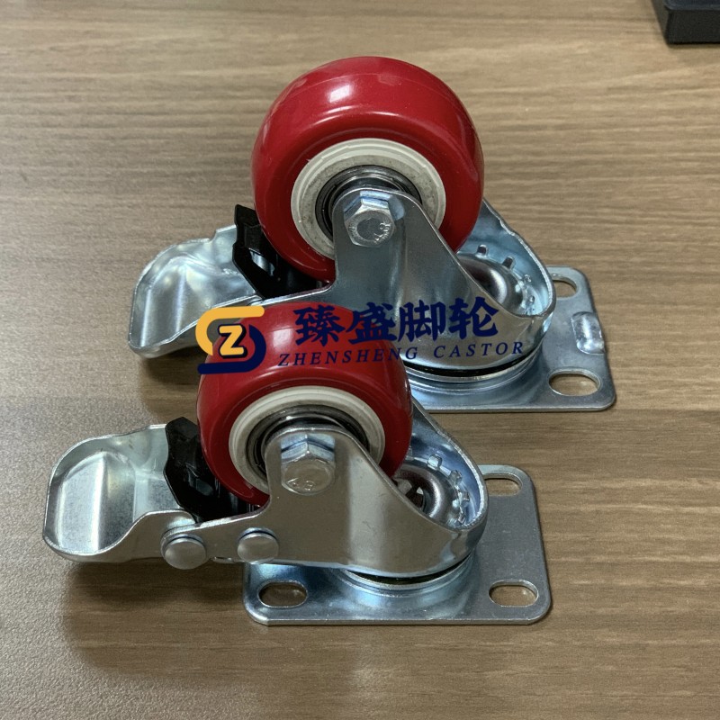 Red 1.5 Inch Caster 38mm Diameter PP Caster Wheel With Double Ball Bearings