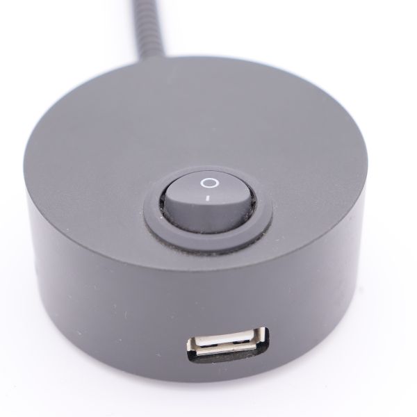 Convenient USB Charging Port Flexible LED Wall Reading Light for Hotel Guests