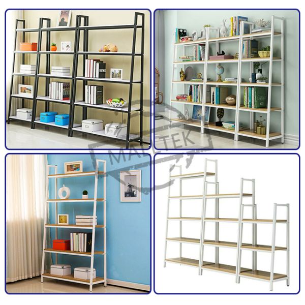 Движущаяся стальная деревянная экранная стойка с порошковым покрытием Деревянные полки магазинов