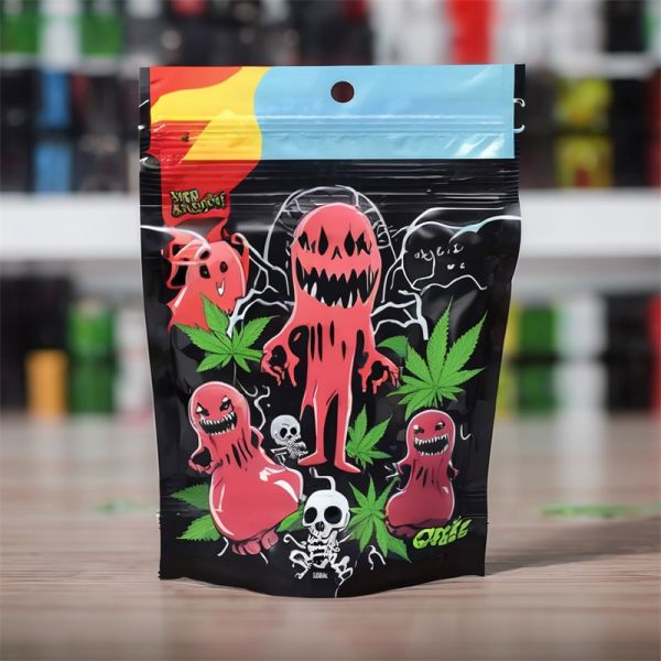 Eco Friendly Recyclable PE Weed Packaging Bag Plastic Zipper Standing Pouch