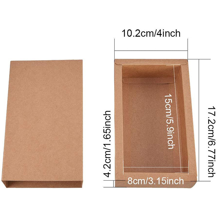 CMYK Custom Logo Candy Gift Packaging Brown Drawer Kraft Paper Box For Festival Token (Комплектный логотип для ювелирных подарков) Браунный ящик из крафт-бумаги для символа фестиваля