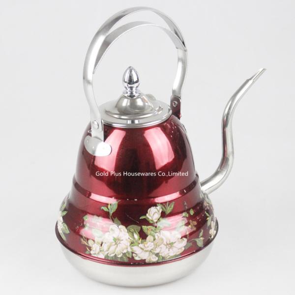 Coffee accessories red stainless steel spout long mouth coffee kettle fashion metal handle drip milk pot