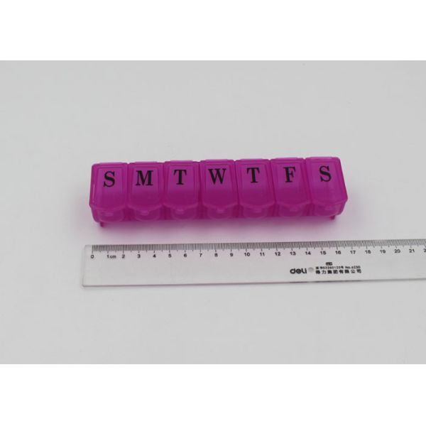 Portable 7 Day Pill Box Organizer For Kid And Adult , Food Grade Medical Pill Box