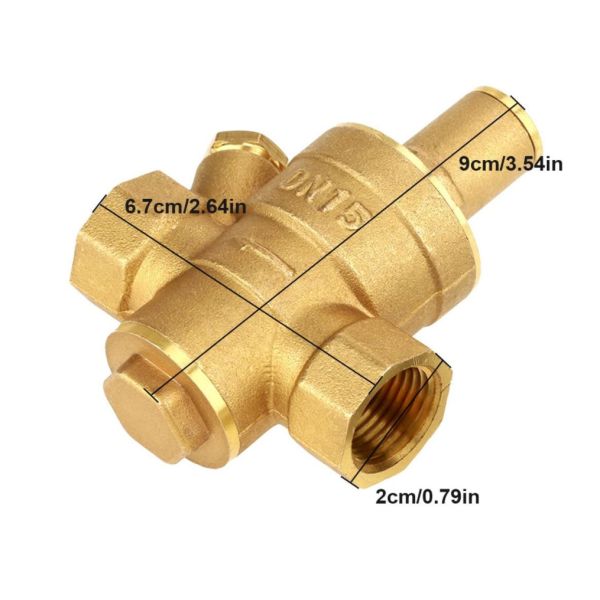 Регулируемый латунный регулятор давления воды DN15 с метром датчика