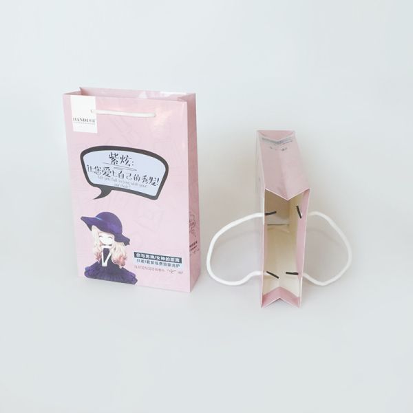 Biodegradable Gloss Varnish 28*15*28cm Printed Paper Carrier Bags