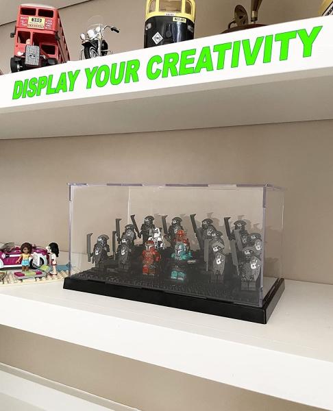 Lockable Clear Figure Display Case 3-Step Lego Mini Character Collectors Can Stack Clear Storage