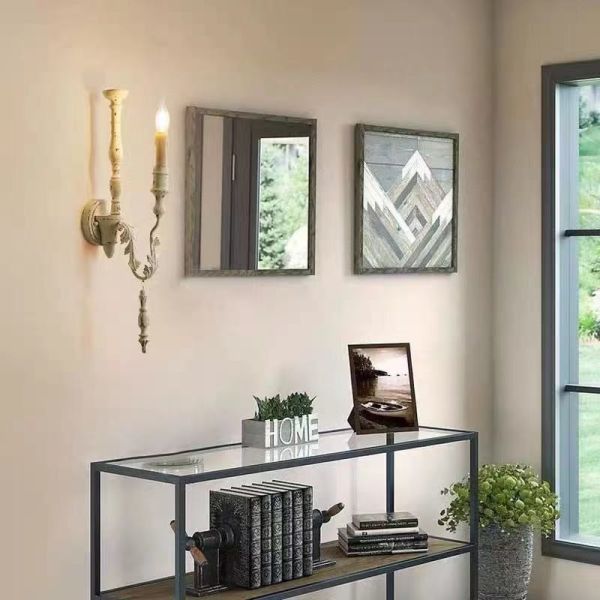 Пасторальный ретро Старый деревянный арт Стенная лампа Гостиная Столовая Столовая Спальня Коридор Свадебное украшение