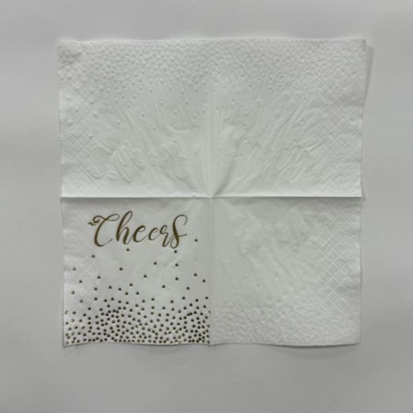 Spot Gold Foil Paper Napkin 25x25cm To 40x40cm Custom Gold Foil Napkins