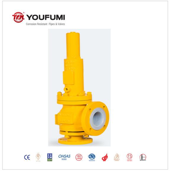 Pressure PFA Safety Valve RF Connection Acid Media Highly Corrosive PVC Use