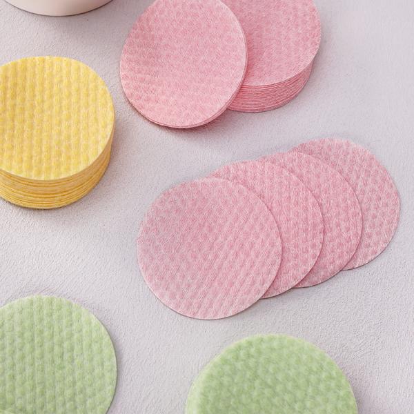 Acné du visage et compresse humide Pluies de nettoyage à l' acide salicylique en coton Jaune Vert Rose