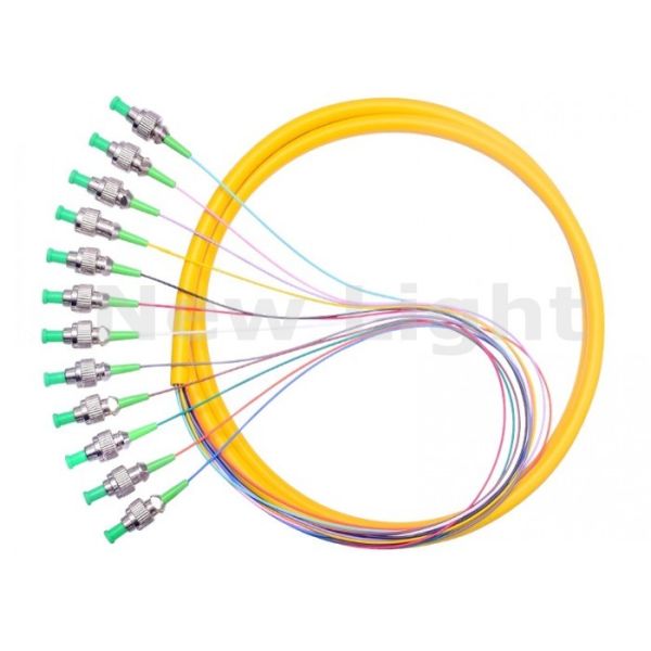 Single Mode FC UPC 12 Core Fanout Fiber Optic Pigtail with 0.9mm Diameter and Low Insertion Loss
