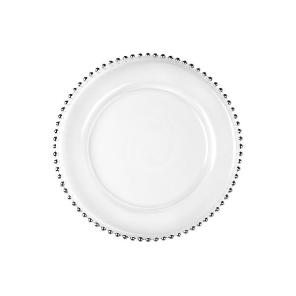 Lead Free Painted Gold Beads Crystal Glass Plates 32cm 13 Inch