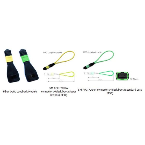Módulo/cable de bucle invertido de fibra óptica monomodo MPO de 12 fibras