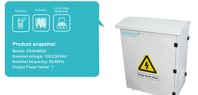 Integrated IP55 Outdoor Cabinet Solar Power UPS System 3KW / 5KW 2.56KWH