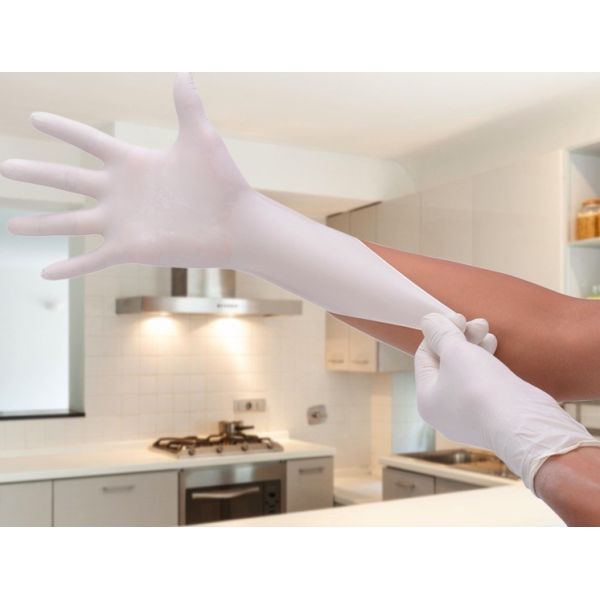 Промышленные белые перчатки латекса напудрили свободно/устранимые перчатки латек