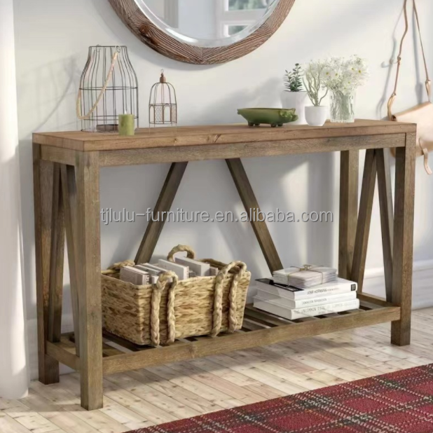 Mail Packing Modern Design Pure Wood Porch Table Simple Shelf Rectangular Table