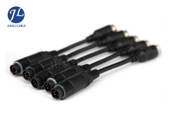 Harness 6 Pin Auto Rear View Camera Cable , Mini Din Cable PVC Insulated Shielding